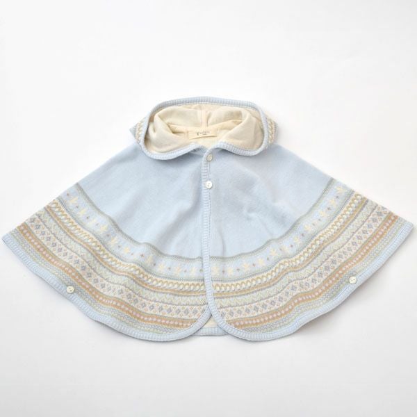 オーガニックコットン ベビー ジャガード編みマント