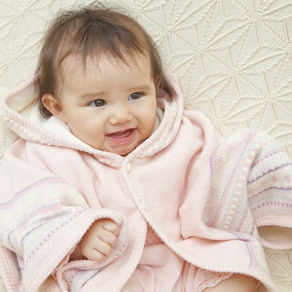 オーガニックコットン ベビー ジャガード編みマント