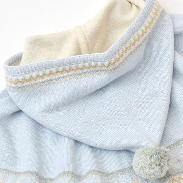 オーガニックコットン ベビー ジャガード編みマント