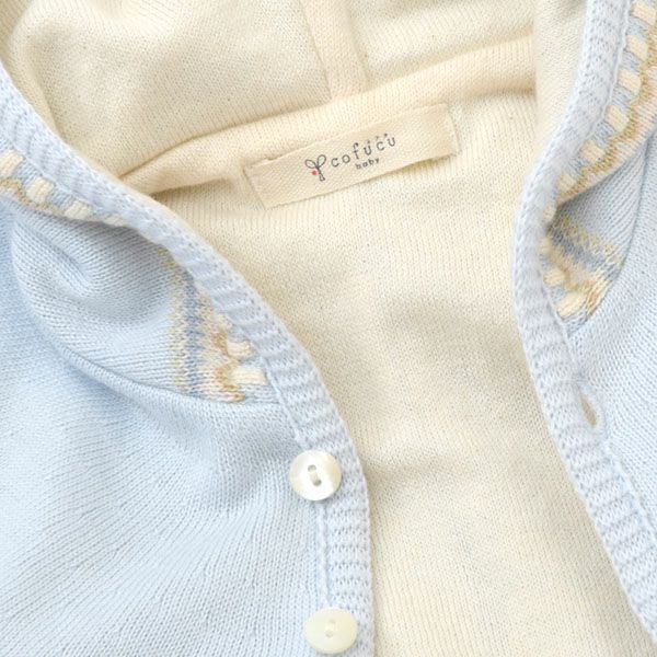 オーガニックコットン ベビー ジャガード編みマント