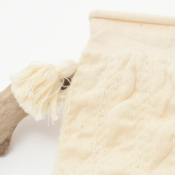 オーガニックコットン ベビー タッセル付きくしゅくしゅレッグウォーマー
