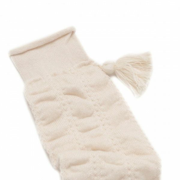 オーガニックコットン ベビー タッセル付きくしゅくしゅレッグウォーマー