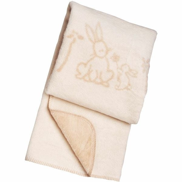 オーガニックコットン ほわほわリバーシブルブランケット うさぎ 85x100