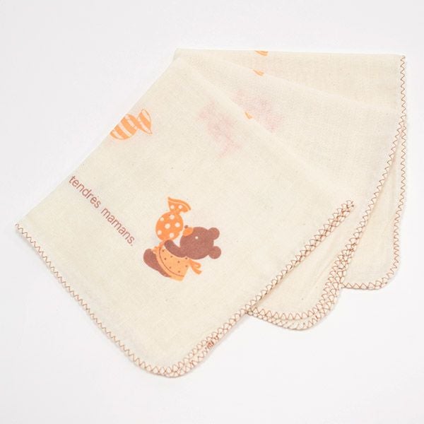 オーガニックコットン ガーゼハンカチ 3枚セット Caramel