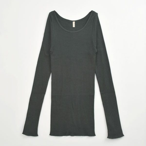 オーガニックコットン リブ クルーネックカットソー（長袖）