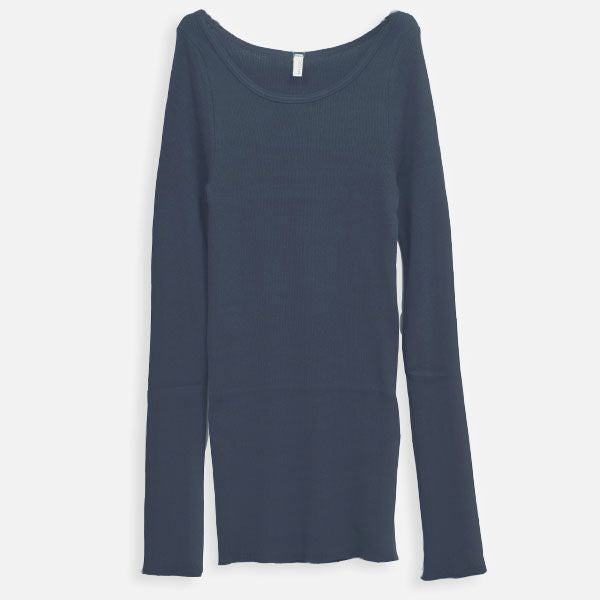 オーガニックコットン リブ クルーネックカットソー（長袖）