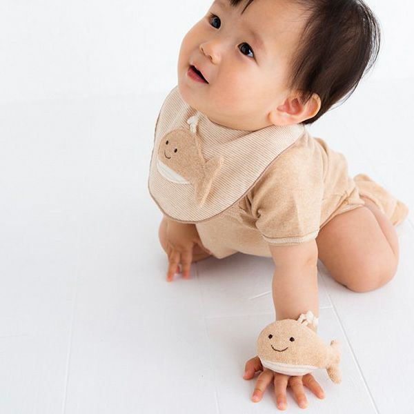 オーガニックコットン くじらリストガラガラ