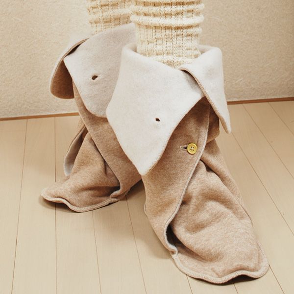 オーガニックコットン あったかロングルームシューズ