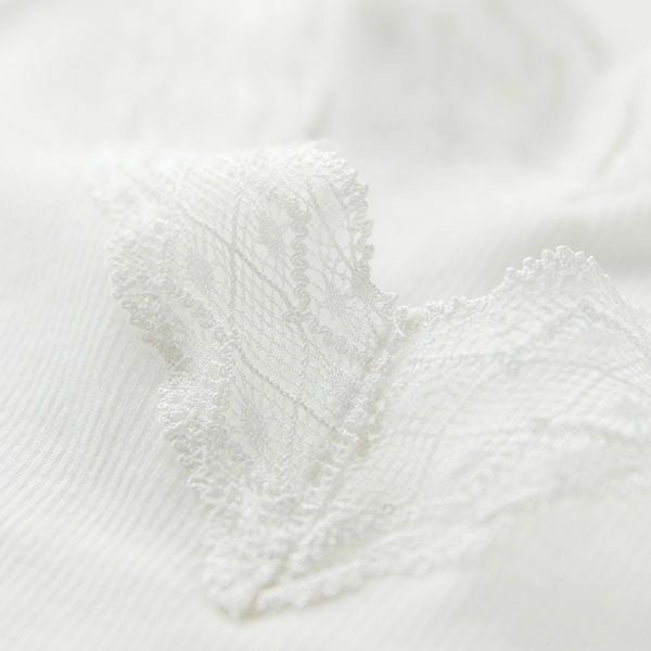 オーガニックコットン シルクレーステレコタンクトップ ホワイト M