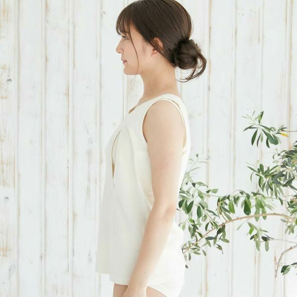 オーガニックコットン 授乳用インナー 穴あきキャミ