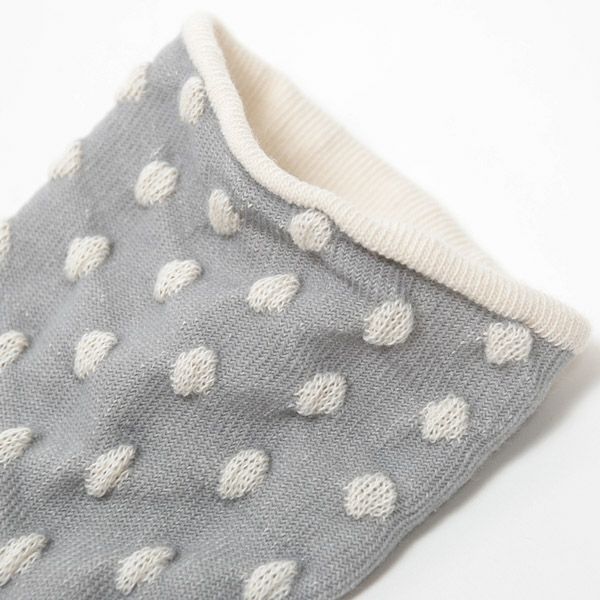 オーガニックコットン ゴムなしソックス 水玉(22-24cm)