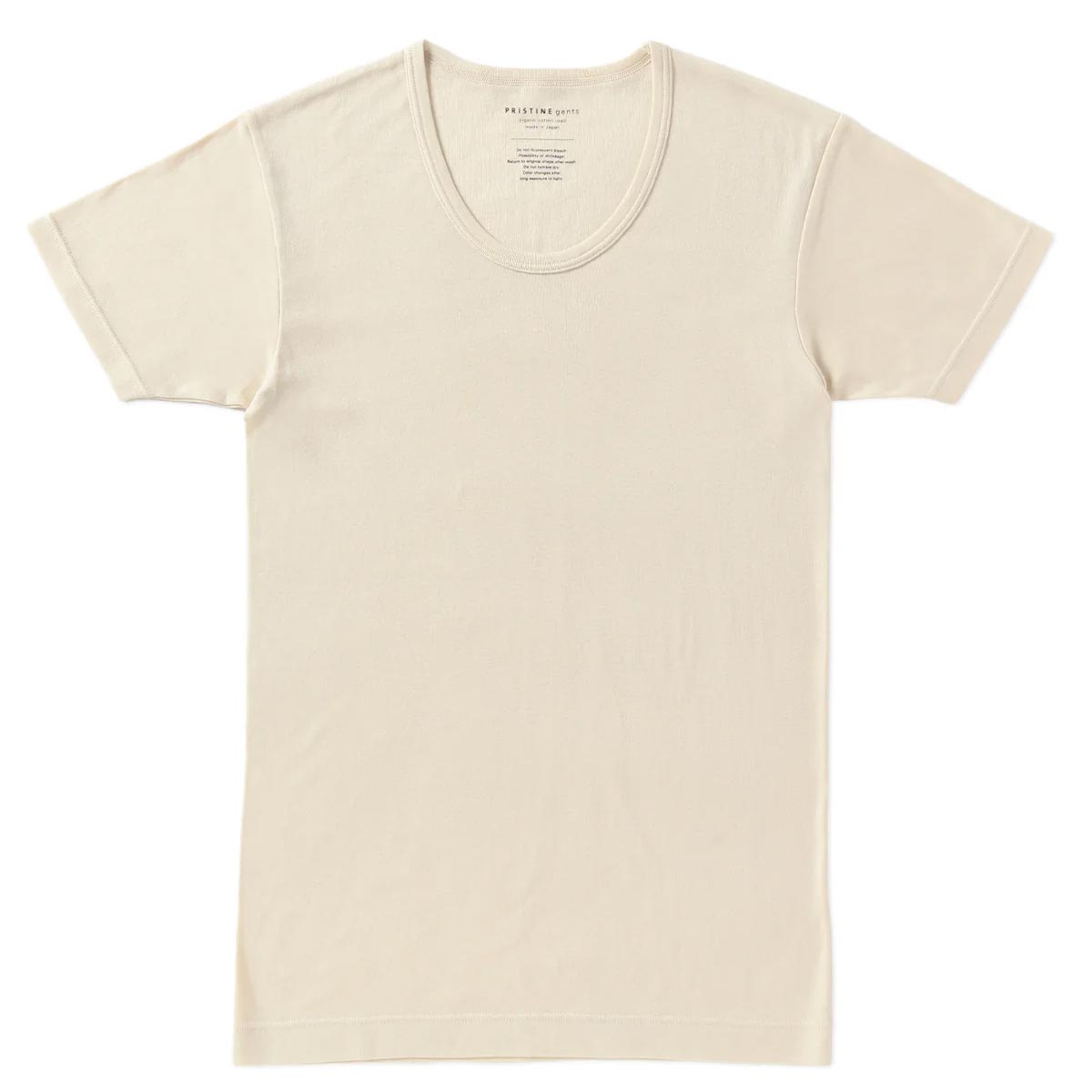 オーガニックコットン 薄手フライス半袖UネックTシャツ