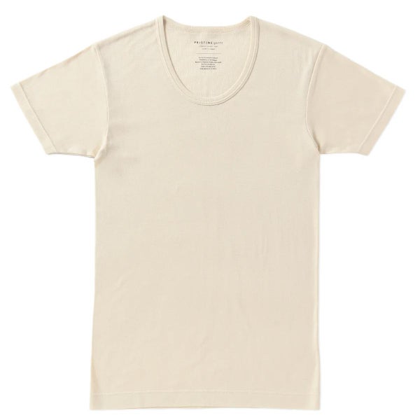 オーガニックコットン 薄手フライス半袖UネックTシャツ
