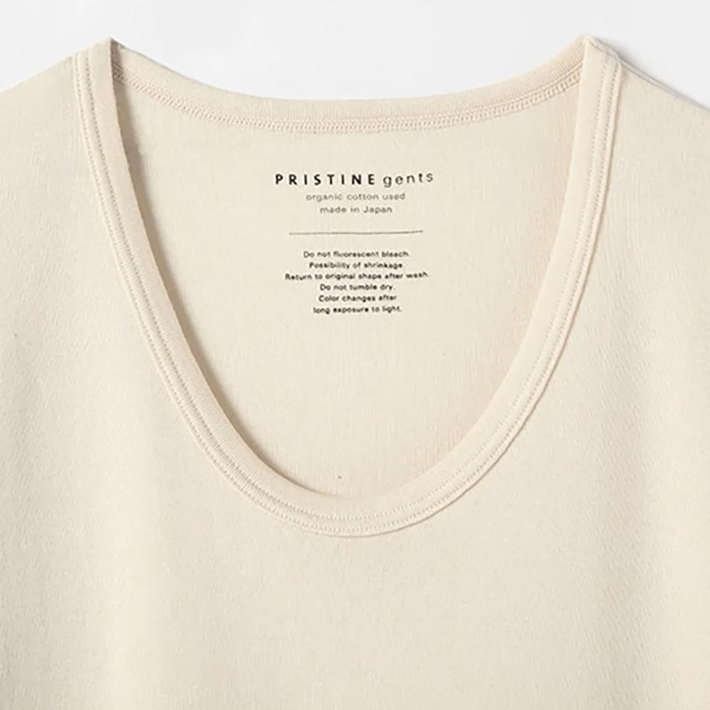 オーガニックコットン 薄手フライス半袖UネックTシャツ