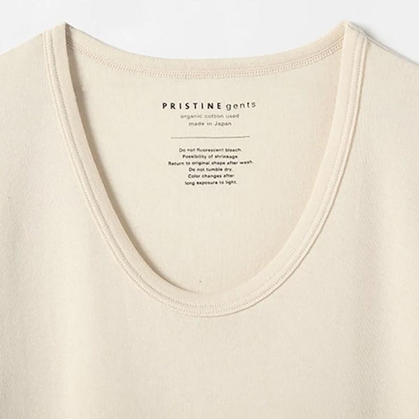オーガニックコットン 薄手フライス半袖UネックTシャツ
