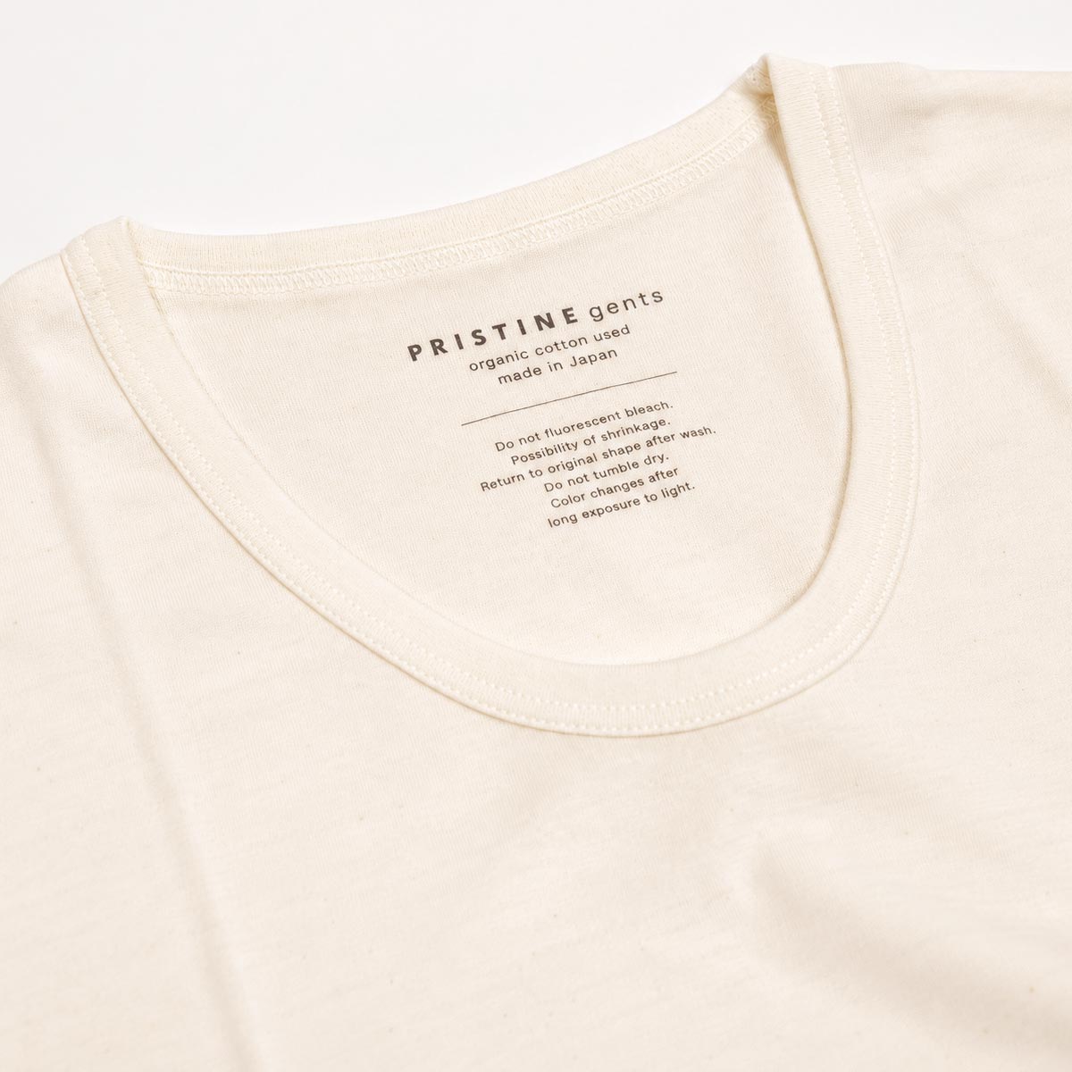 オーガニックコットン 薄手フライス半袖UネックTシャツ