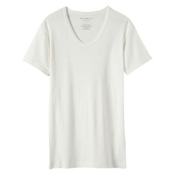 オーガニックコットン 薄手フライス半袖UネックTシャツ