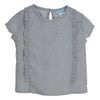 【SALE／50%OFF】オーガニックコットン キッズ フリル付きブラウス（半袖）