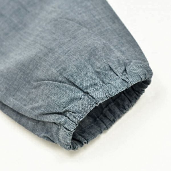 【SALE／50%OFF】オーガニックコットン ガールズ シャンブレーフリル付きシャツ(長袖)