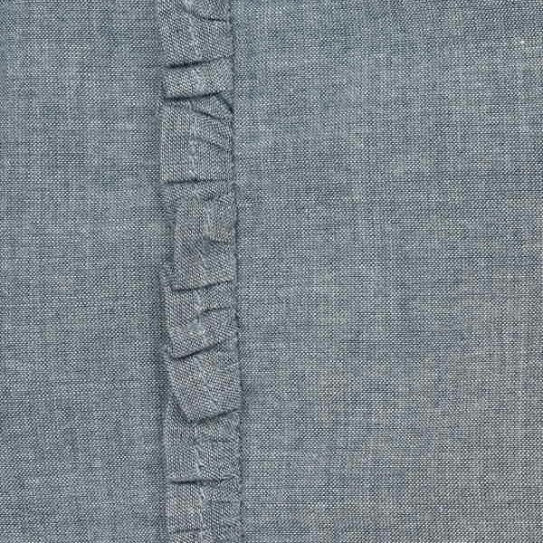 【SALE／50%OFF】オーガニックコットン ガールズ シャンブレーフリル付きシャツ(長袖)