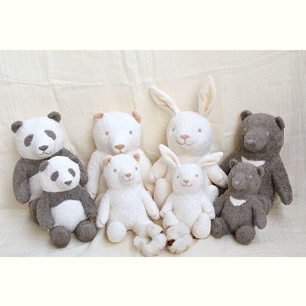 オーガニックコットン 草木染めツキノワグマのぬいぐるみ S