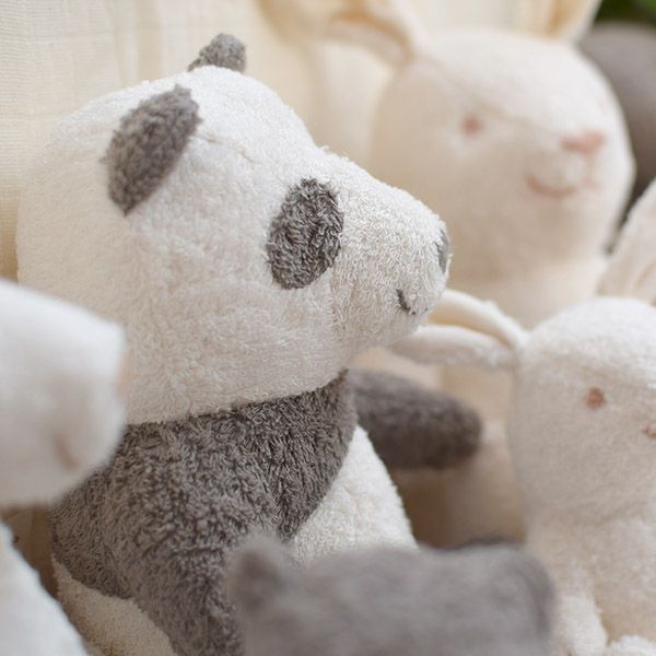 オーガニックコットン 草木染めパンダのぬいぐるみ M