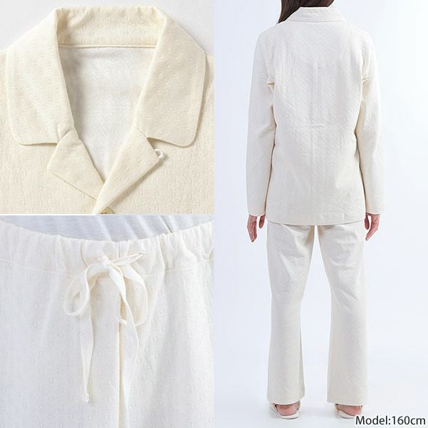 オーガニックコットン エアニット前開きパジャマ ナチュラル M