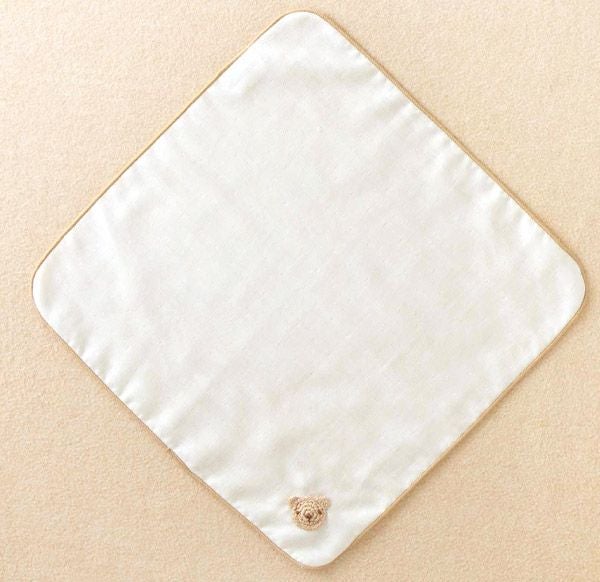 オーガニックコットン ベビー【手編みモチーフ】ガーゼハンカチ
