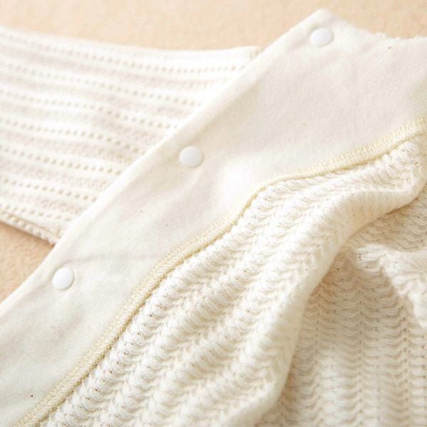 オーガニックコットン ベビー【手編みモチーフ】レーシーニットカーディガン