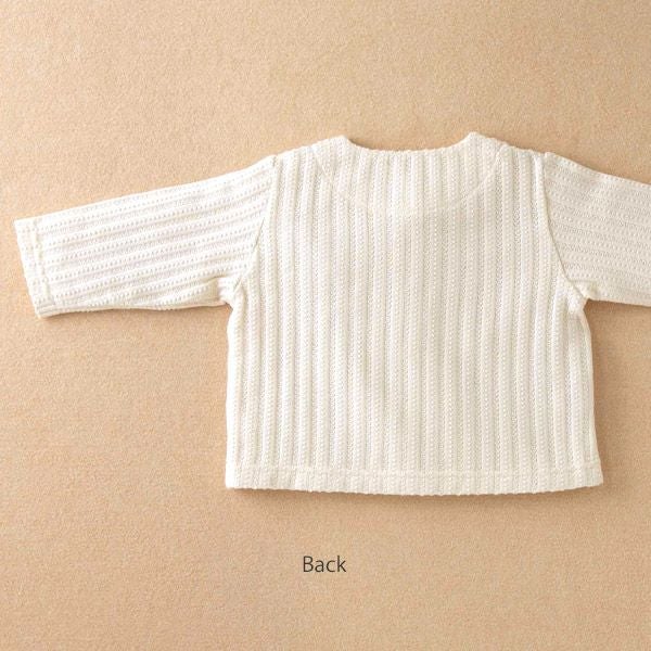 オーガニックコットン ベビー【手編みモチーフ】レーシーニットカーディガン