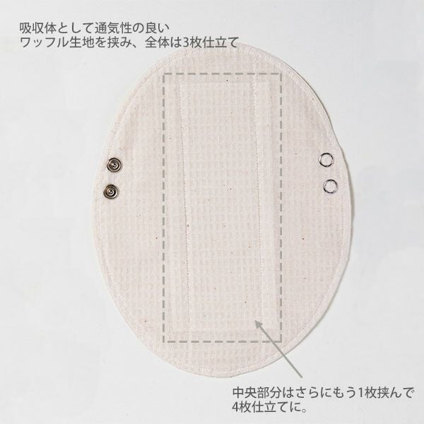 オーガニックコットン 羽つきパッド 夜用 L