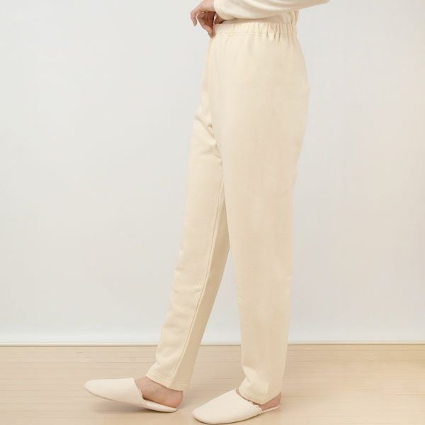 オーガニックコットン 裏起毛あったかストレートパンツ