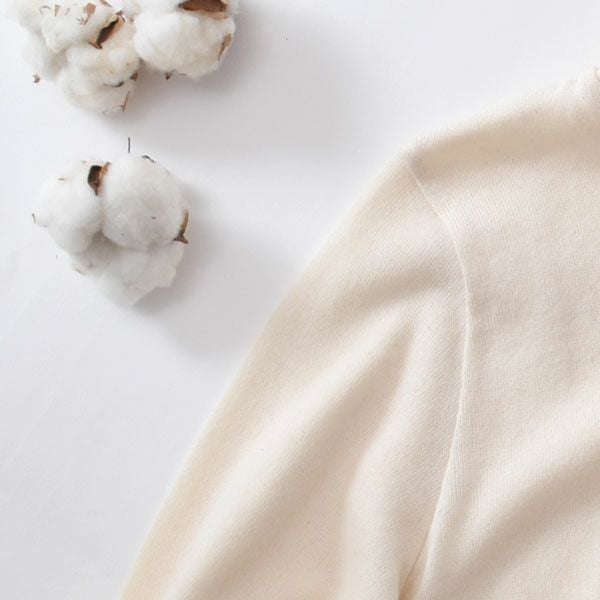 オーガニックコットン ガーゼ天竺ニットタートルネック