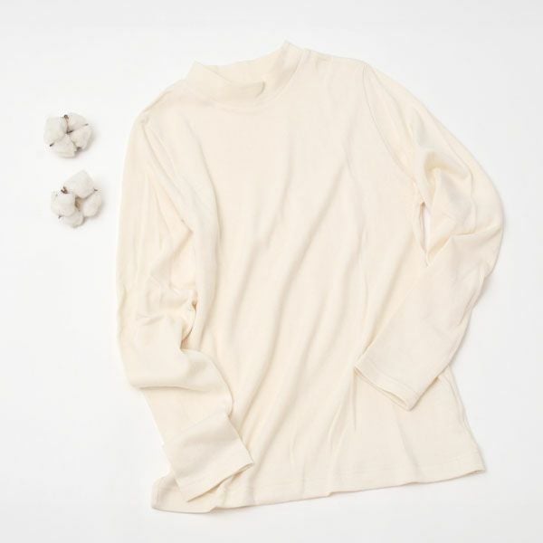 オーガニックコットン ガーゼ天竺ニットハイネック