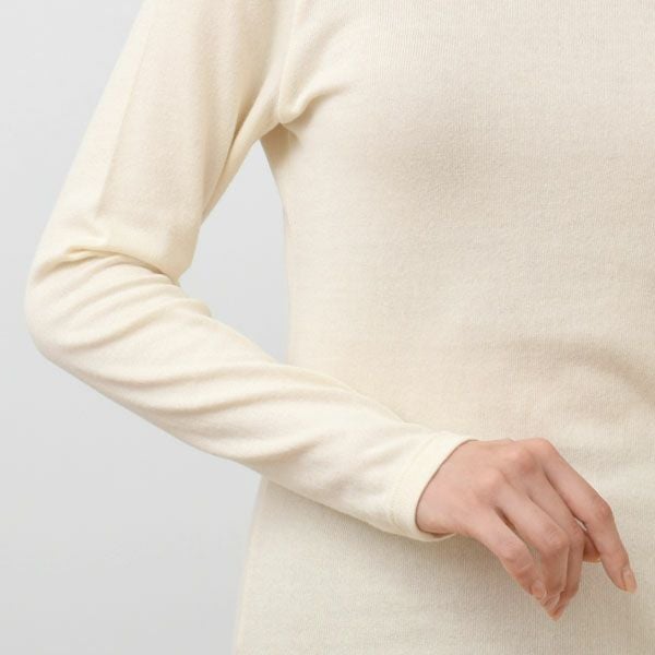 オーガニックコットン ガーゼ天竺ニットハイネック