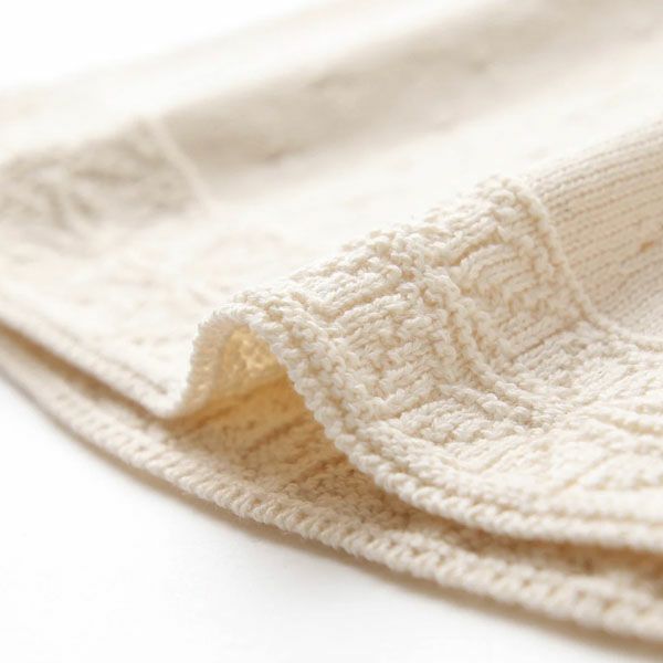 オーガニックコットン ベビー麻の葉柄マント