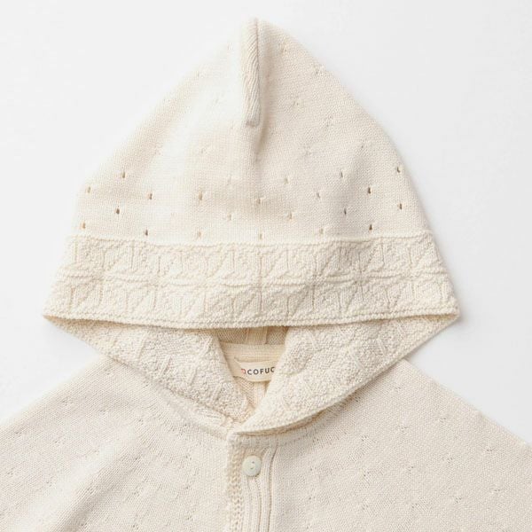 オーガニックコットン ベビー麻の葉柄マント