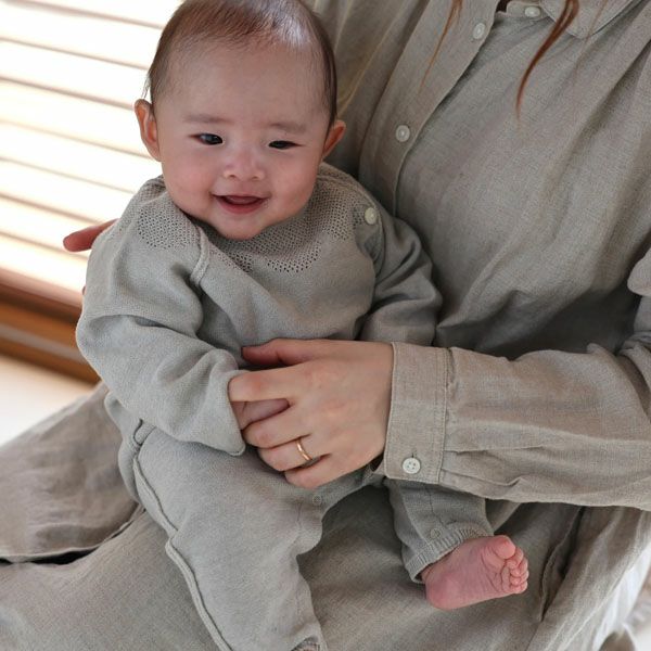 オーガニックコットン ベビーラグランカバーオール