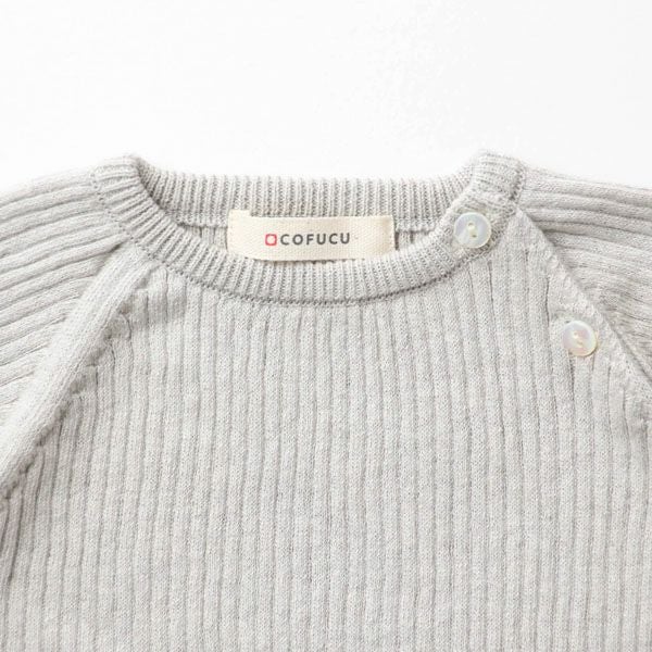 オーガニックコットン ベビーラグランリブニット