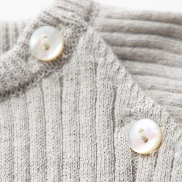 オーガニックコットン ベビーラグランリブニット