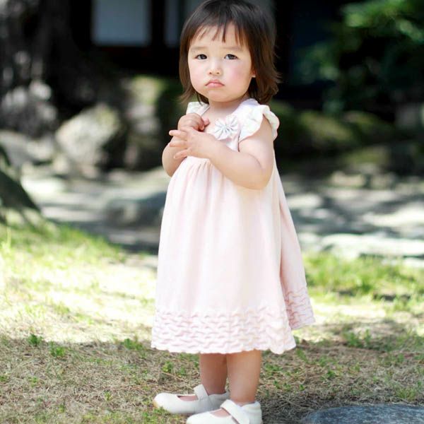 オーガニックコットン ベビー青海波ワンピース