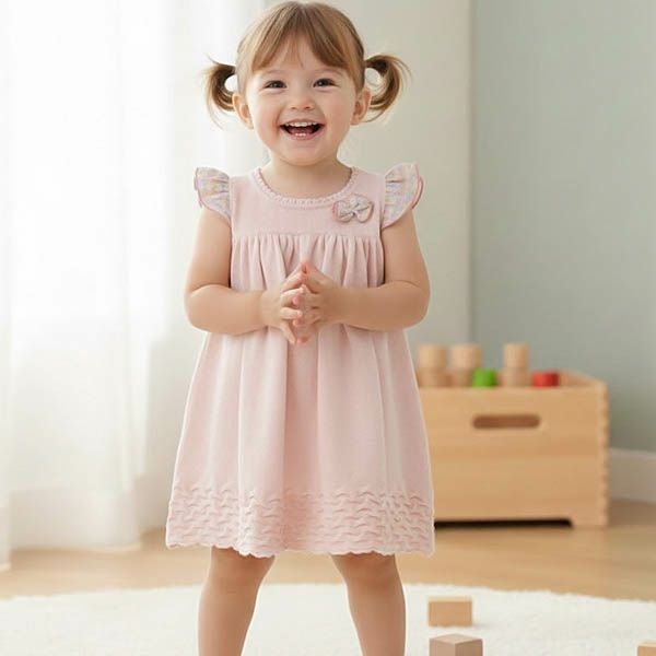 オーガニックコットン ベビー青海波ワンピース