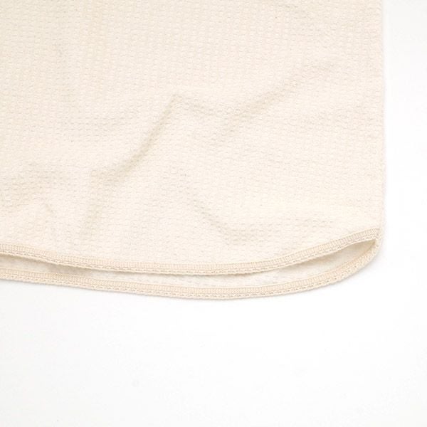 オーガニックコットン レディース 格子柄パイルバスローブ ナチュラル