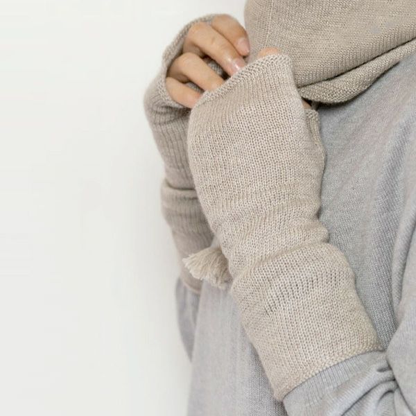 オーガニックコットン&カシミヤ レディース アームウォーマー