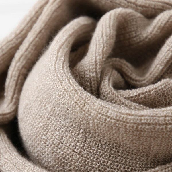 オーガニックコットン&カシミヤ ニットショール ブラウン