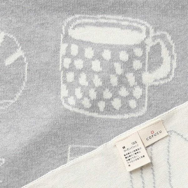 オーガニックコットン ねこ柄アフガン