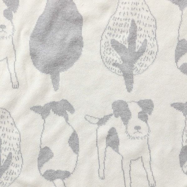 オーガニックコットン いぬ柄アフガン