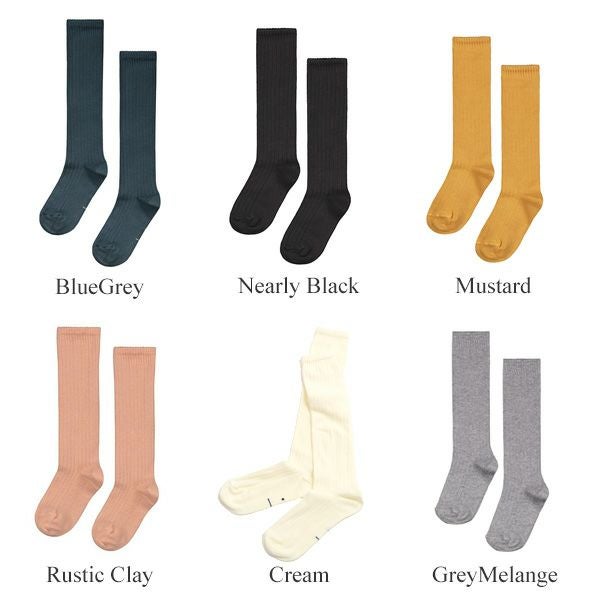 オーガニックコットン キッズ リブハイソックス