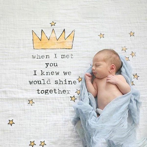 オーガニックコットン モスリンスワドルScarf Crown