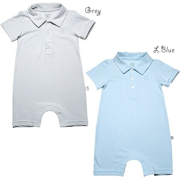 【SALE／50%OFF】オーガニックコットン ベビーショートオール（半袖）Classic 3 Button